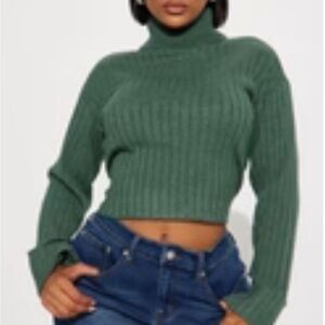 Fashion Nova Forest Green Turtleneck Sweater